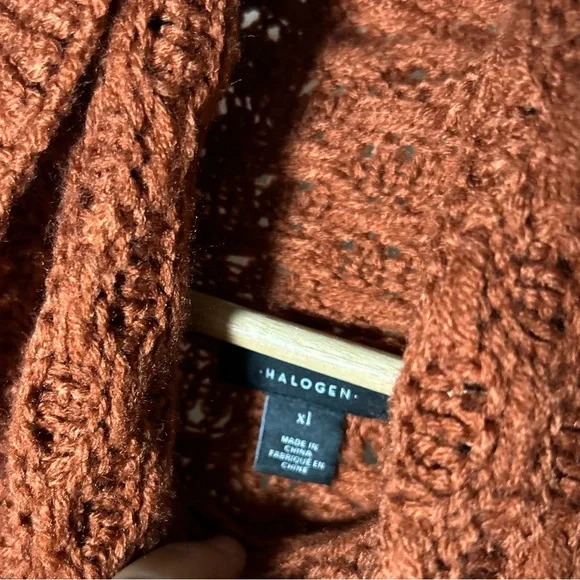 Halogen Cowl Neck Rust Sweater, Women’s XL, Long Sleeve with Tunic Length - Picture 2 of 5